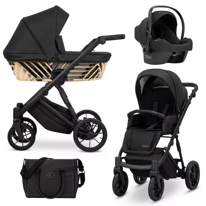 Kunert Ivento Glam 3-i-1 kombinationsbarnvagn med Cosmo säkerhetsstol, flera olika färger
