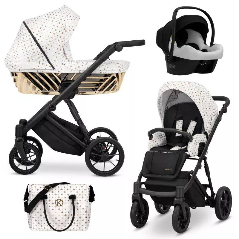 Kunert Ivento Glam 3-i-1 kombinationsbarnvagn med Cosmo säkerhetsstol, flera olika färger
