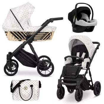 Kunert Ivento Glam 3-i-1 kombinationsbarnvagn med Cosmo säkerhetsstol, flera olika färger
