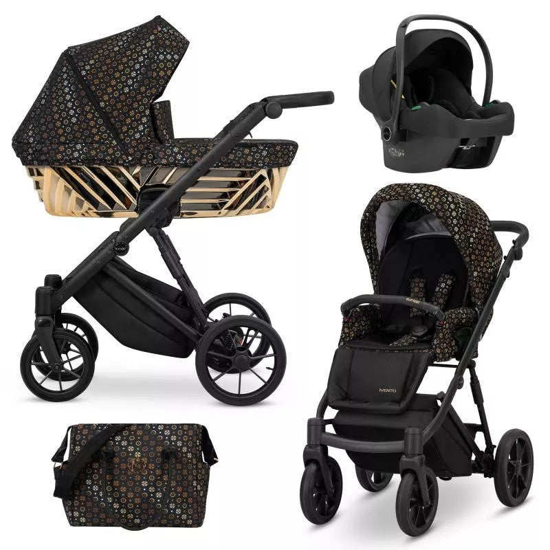 Kunert Ivento Glam 3-i-1 kombinationsbarnvagn med Cosmo säkerhetsstol, flera olika färger