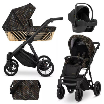 Kunert Ivento Glam 3-i-1 kombinationsbarnvagn med Cosmo säkerhetsstol, flera olika färger