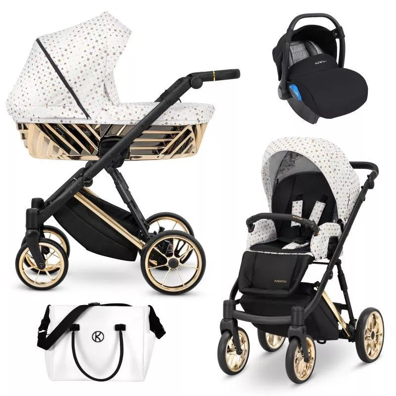 Kunert Ivento Glam 3-i-1 kombinationsbarnvagn med Cosmo säkerhetsstol, flera olika färger