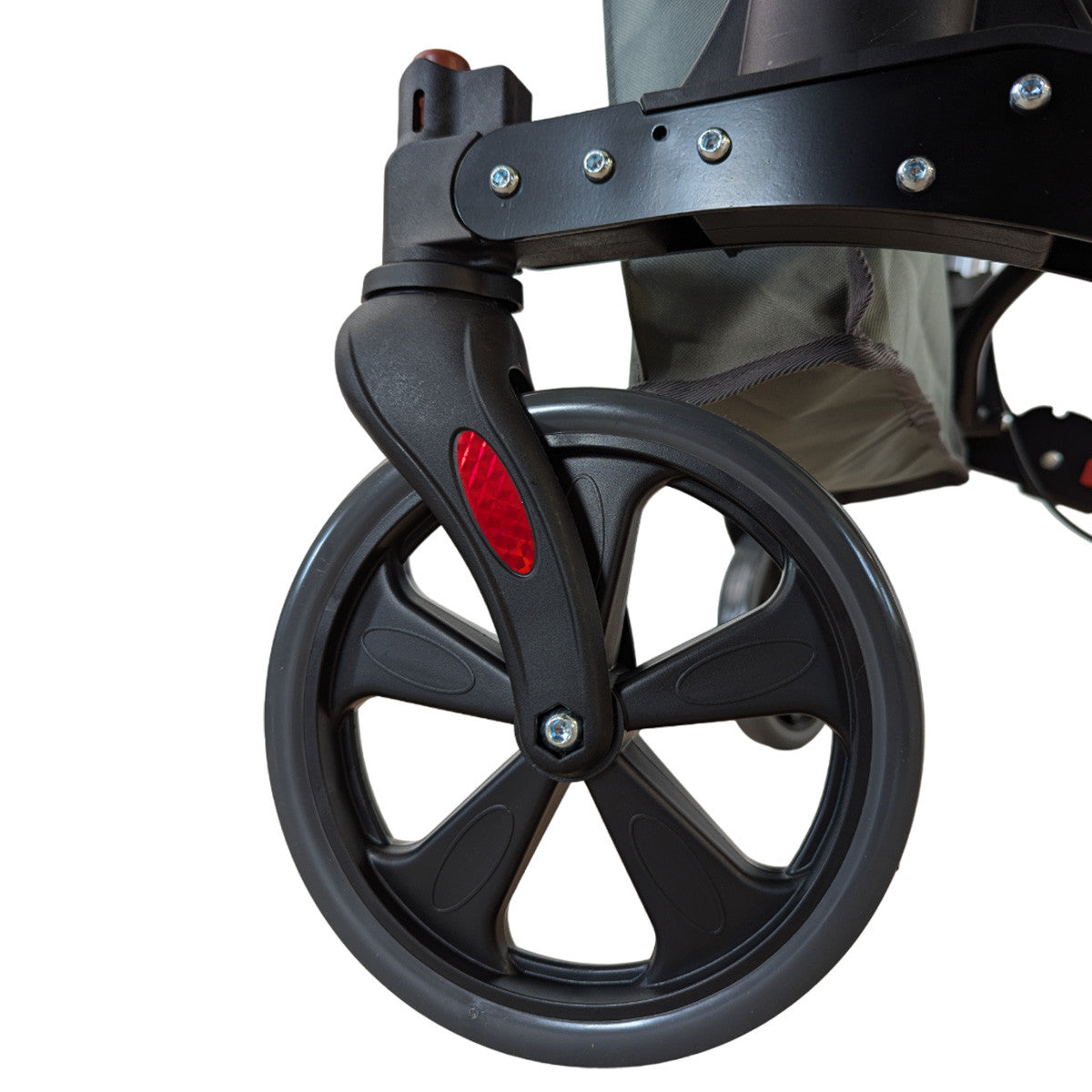 Aune Rollator för inomhus- och utomhusbruk, lätt, röd