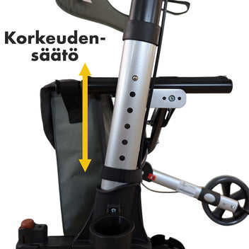 Aune Rollator för inomhus- och utomhusbruk, lätt, röd