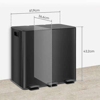 Soptunna/sorteringsstation för hemmabruk, 3 x 15 liter, handsfree