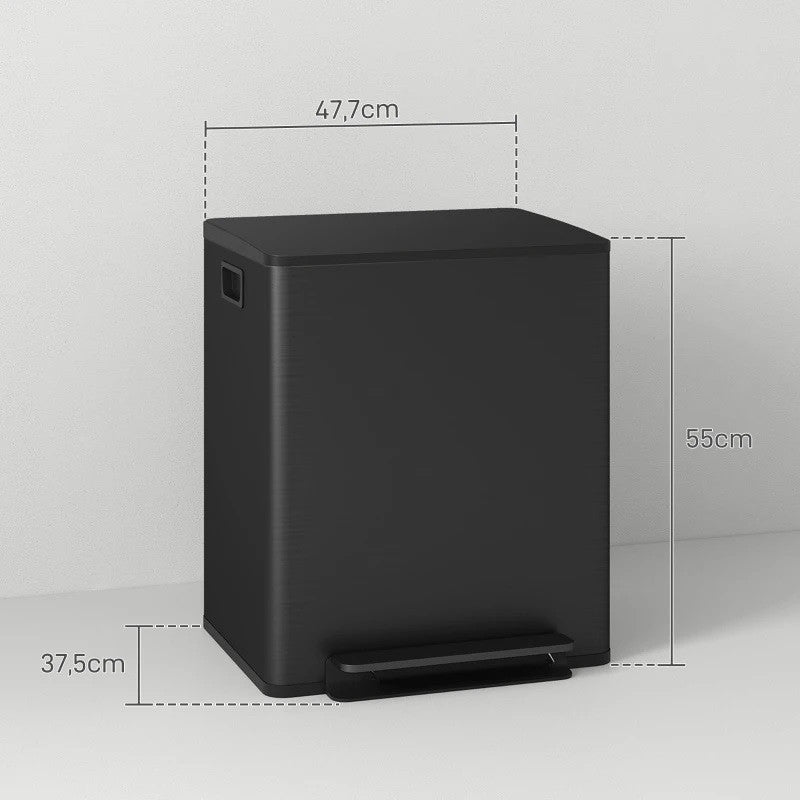 Soptunna / Sorteringsstation För hemmabruk, 2 x 15 liter, handsfree