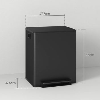 Soptunna / Sorteringsstation För hemmabruk, 2 x 15 liter, handsfree
