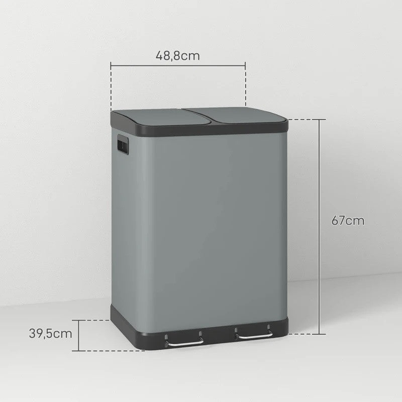 Soptunna / Sorteringsstation För hemmabruk, 2 x 30 liter, handsfree