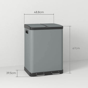 Soptunna / Sorteringsstation För hemmabruk, 2 x 30 liter, handsfree