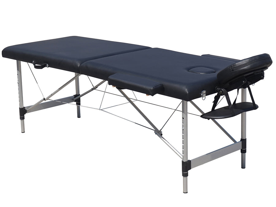 Massagebänk 185 x 60 cm – 2 zoner, aluminiumram, bärkraft 225 kg