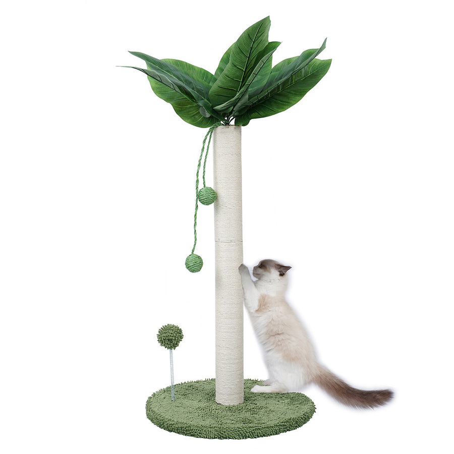 Kattklösbräda 78 cm – sisalbeläggning, bollleksaker, grön