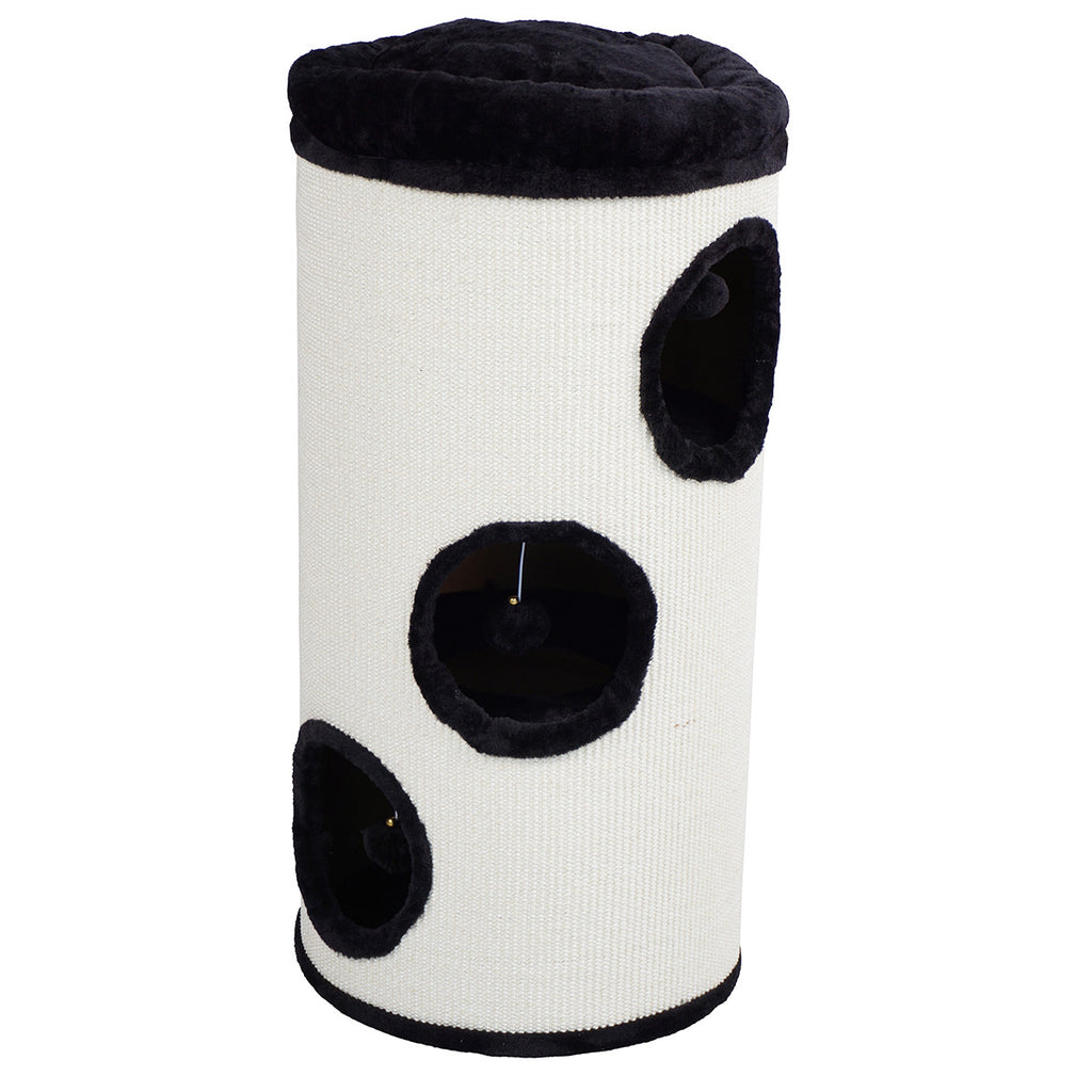 POHJOLAN LEMMIKKITARVIKE XL Kissan kiipeily-/raapimispuu Tynnyri 97 cm, Musta