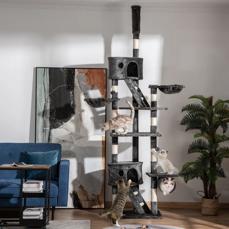 Kattklätterträd 240–260 cm (grå)