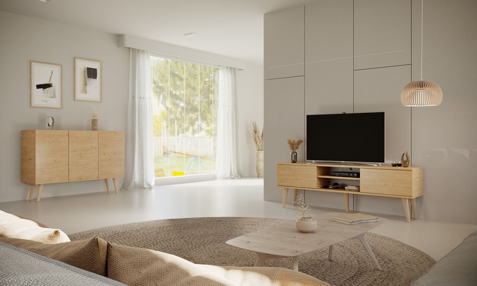 Kocot Toronto TV-taso 160cm, beige