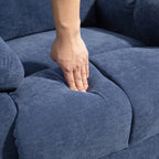 Hierontatuoli lämpö- ja lepotuolitoiminnolla, kääntyvä, metallirunko, 98x90x98cm, sininen