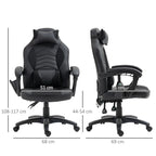 Hierova tietokonetuoli / pelituoli, 68 x 69 x 108-117cm, Musta