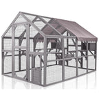 OUTLET! POHJOLA LEMMIKKITARVIKE Kissatalo 280 x 187 x 187 cm, Kuusipuuta, Harmaa - B-laatu, lue tuotekuvaus!