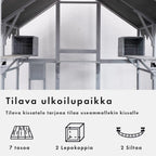 OUTLET! POHJOLA LEMMIKKITARVIKE Kissatalo 280 x 187 x 187 cm, Kuusipuuta, Harmaa - B-laatu, lue tuotekuvaus!