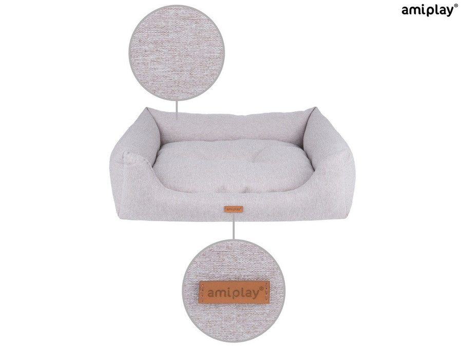Amiplay Montana koiranpeti sohva L 78x64x19cm vaalean harmaa