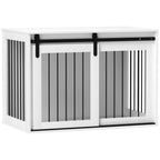 Koiran häkkikaappi liukuovella, isoille koirille 30 kg asti, 98 x 58 x 61 cm, valkoinen