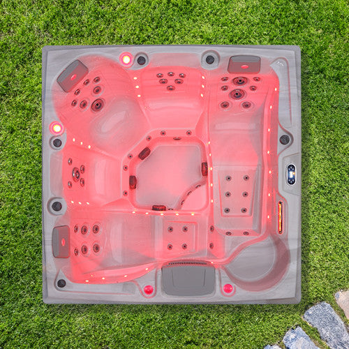 Pohjola Spa LUXUS Ulkoporeallas 215x215 cm, 55 suutinta, LED-valot, WIFI