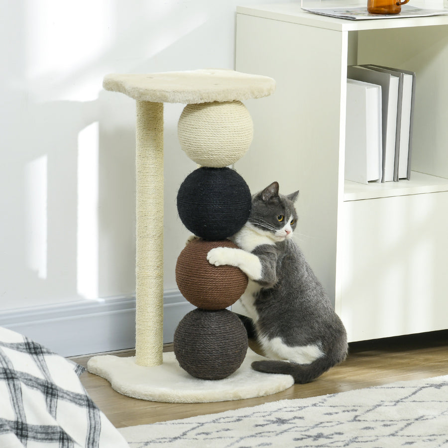 Kattklätter-/klössträd 64 cm, beige