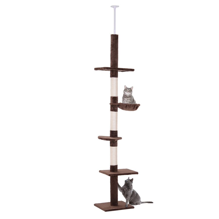 Kattklätter-/klös-träd 230–260 cm, brunt