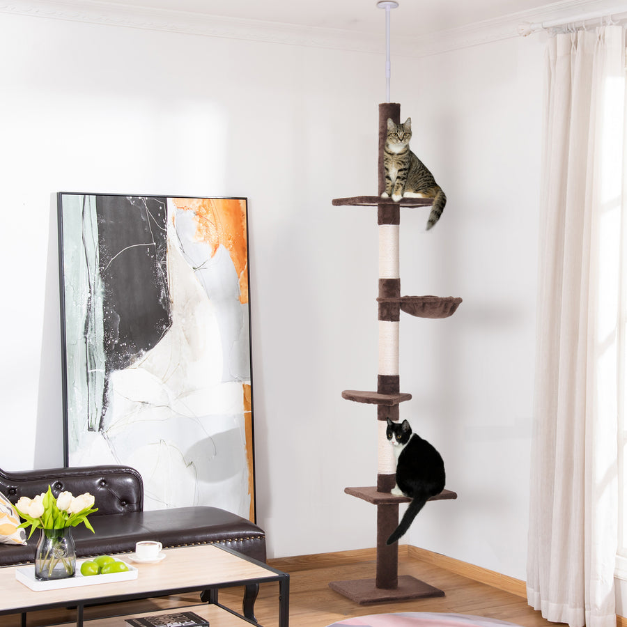 Kattklätter-/klös-träd 230–260 cm, brunt