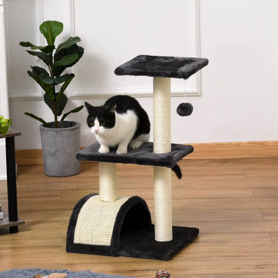 PawHut Kattklätter-/klösstång 72 cm, grå/beige