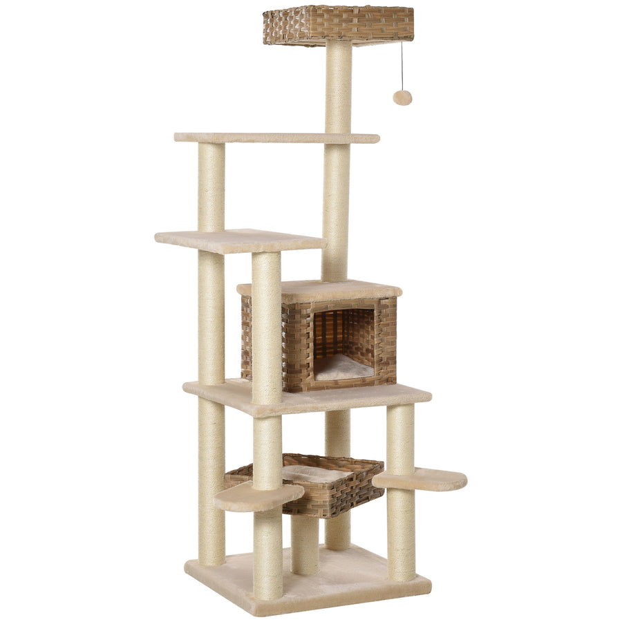 XXL Kattklätter-/klösstång 174 cm, beige