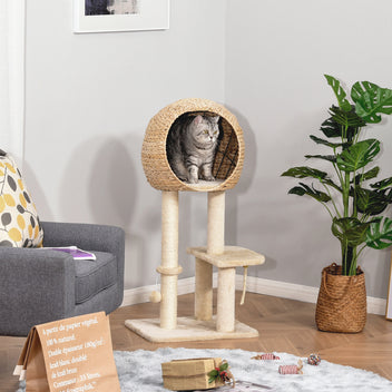 Kattklätter-/klös-träd 100 cm, beige
