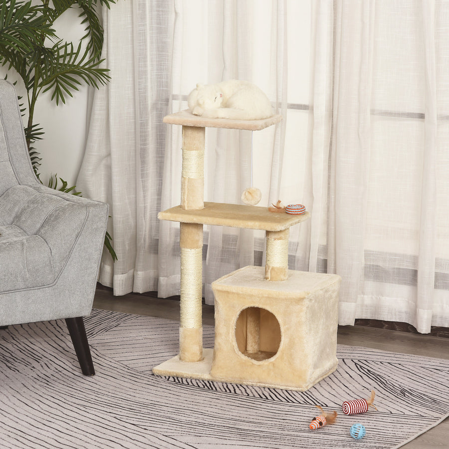 Kissan kiipeily-/raapimispuu 82cm, Beige