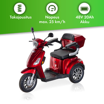 Senioriskootteri 1000 W – 25 km/h, 48V20Ah, varashälytin