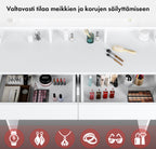 Pohjola Indoor Meikkipöytä Peilillä & jakkaralla AINO, 100 x 40 x 139 cm, Valkoinen