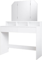 Pohjola Indoor Meikkipöytä Peilillä & jakkaralla AINO, 100 x 40 x 139 cm, Valkoinen