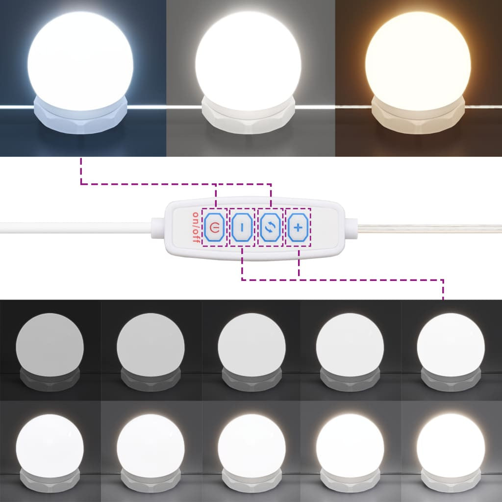 Spegeltavla med LED-belysning, 3 olika färger, 90x42x132,5 cm