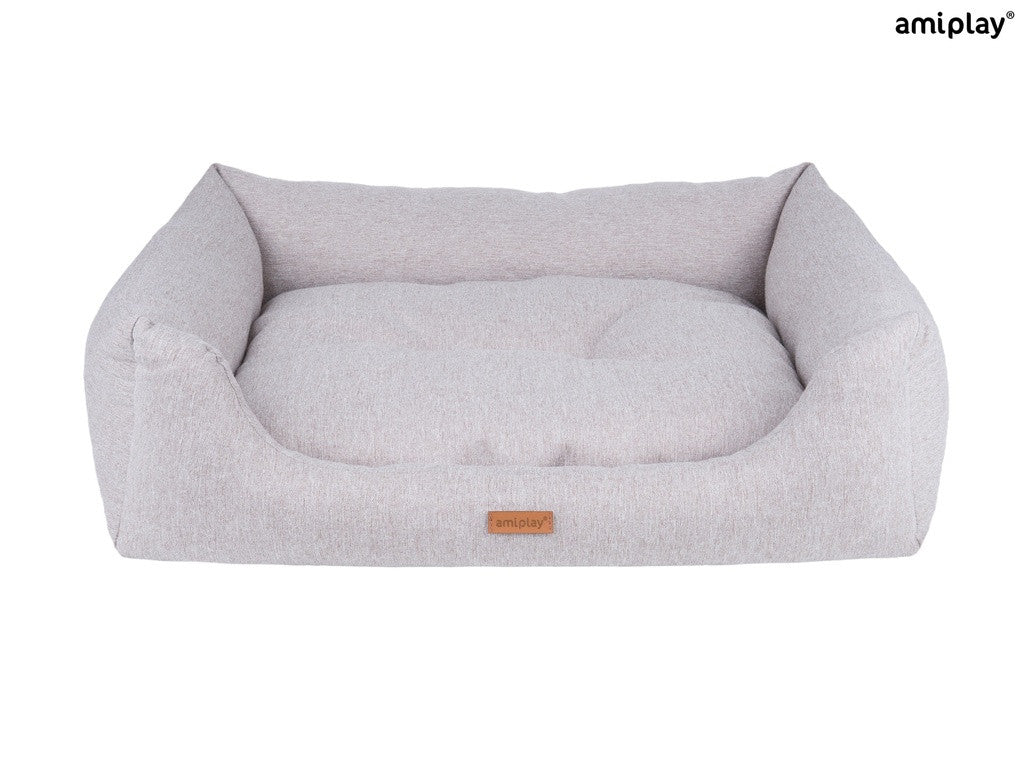 Amiplay Montana hundbäddsoffa M 68x56x18cm ljusgrå