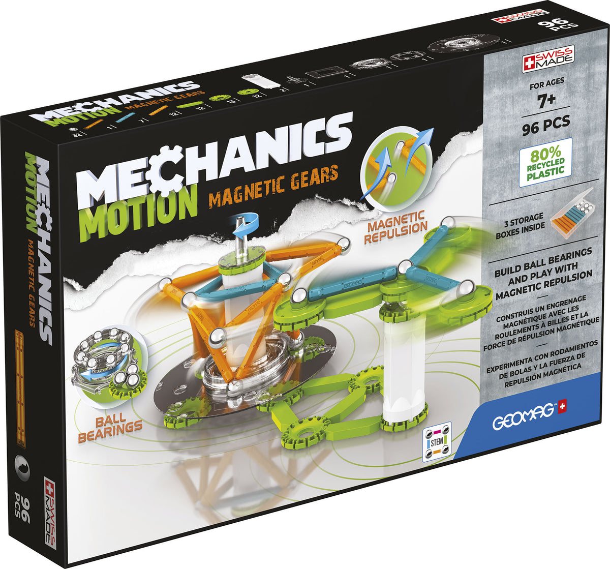 GEOMAG MECHANICS MOTION TRACK SETS 2 ST 96 DELAR