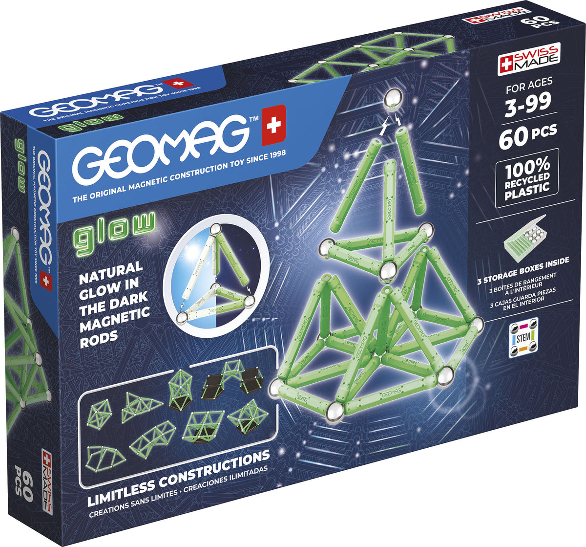 GEOMAG GLOW BYGGSATS 60 DELAR
