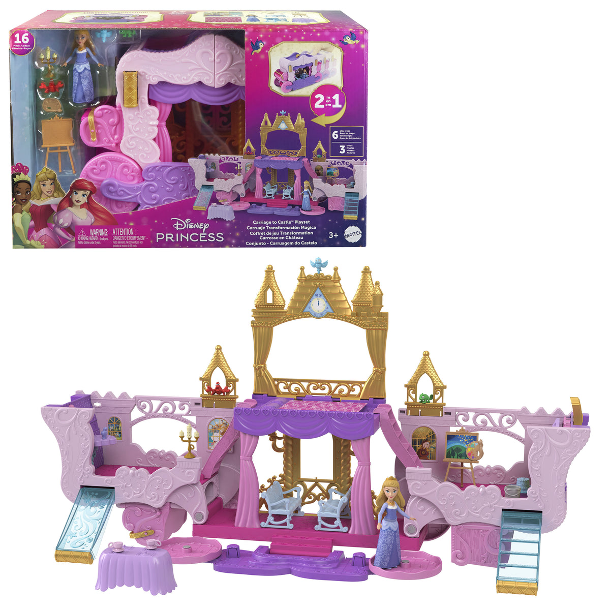 DISNEY PRINCESS BARNVAGN &amp; SLOTTSPELSSET