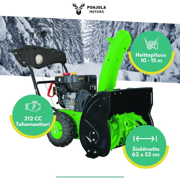 Snöslunga 4,8 kW / 212 cc – elstart, tvåstegs, 62 cm arbetsbredd
