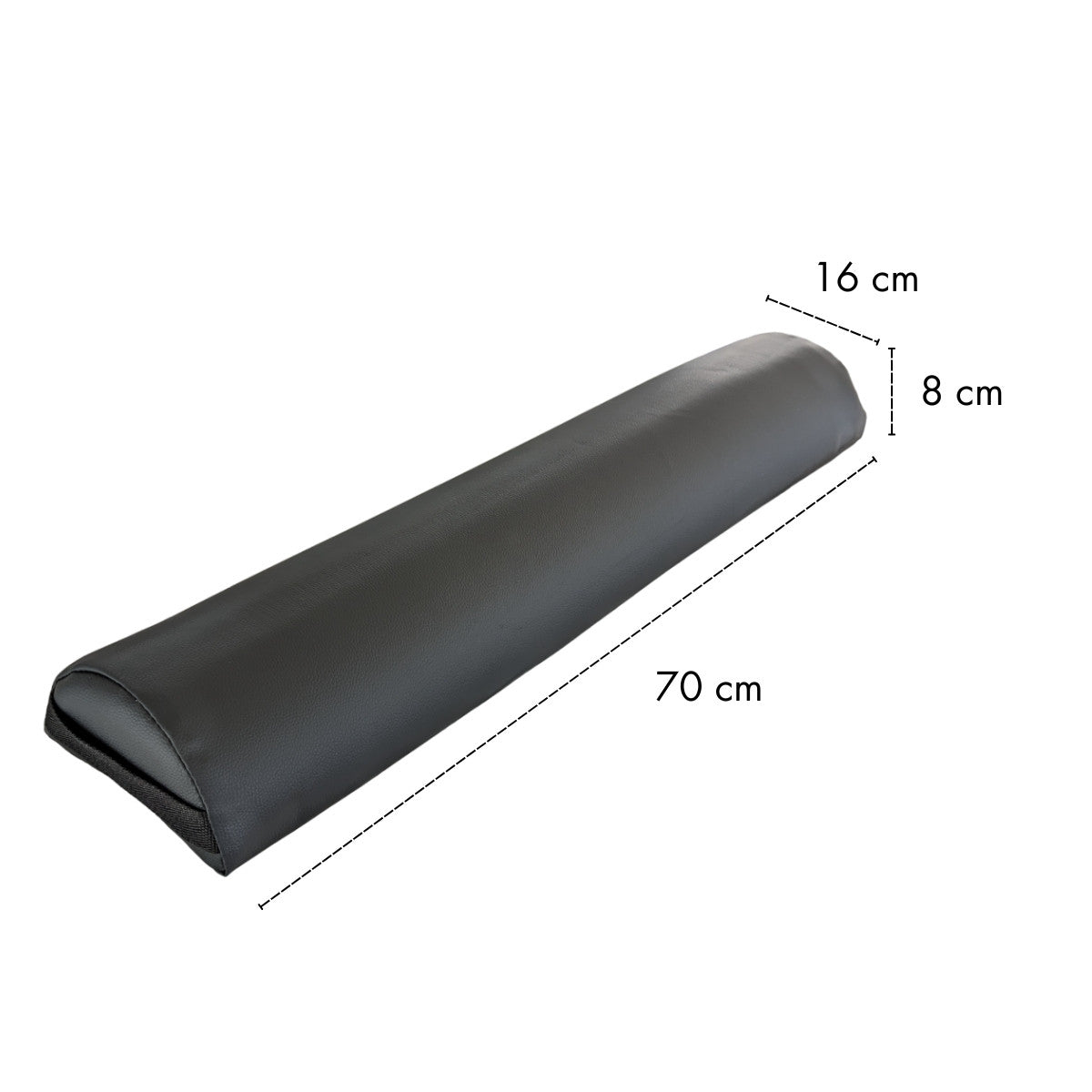 Halvstöd för massage 70 x 16 x 8 cm – konstläder, skumplast, svart