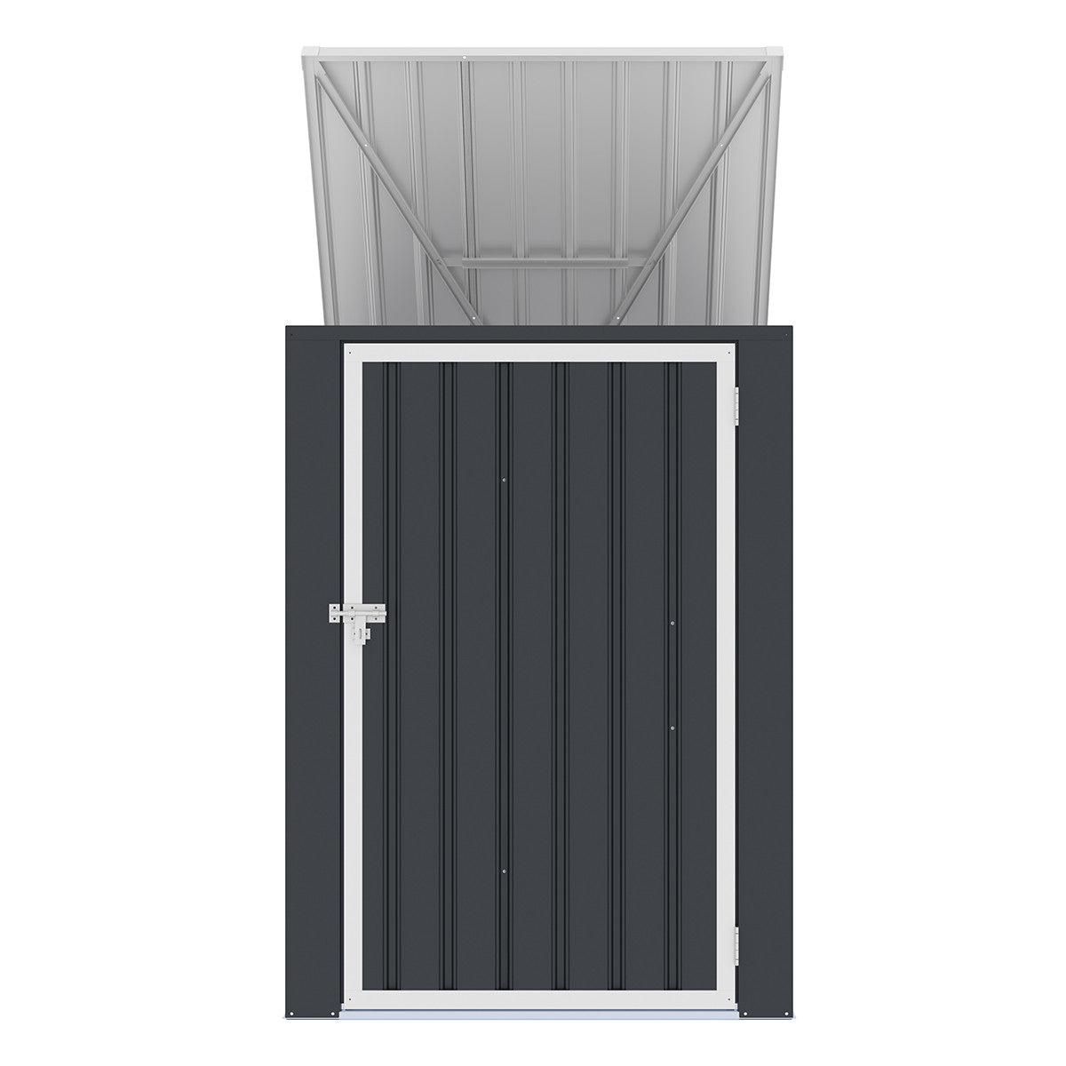 Sopskärm för 1 soptunna – 98 x 101 x 131 cm, stålplåt, 1,3 m³