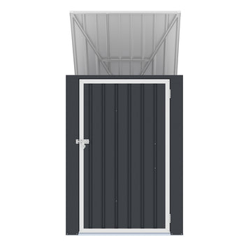 Sopskärm för 1 soptunna – 98 x 101 x 131 cm, stålplåt, 1,3 m³