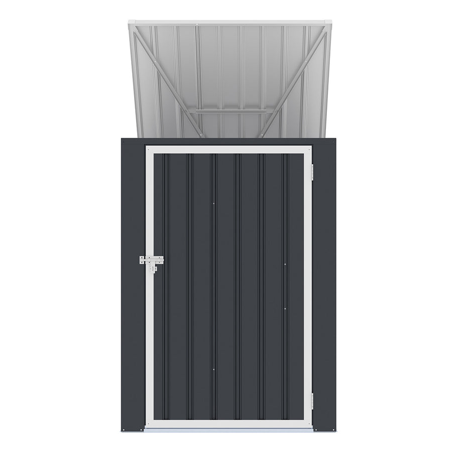 Sopskärm för 1 soptunna – 98 x 101 x 131 cm, stålplåt, 1,3 m³