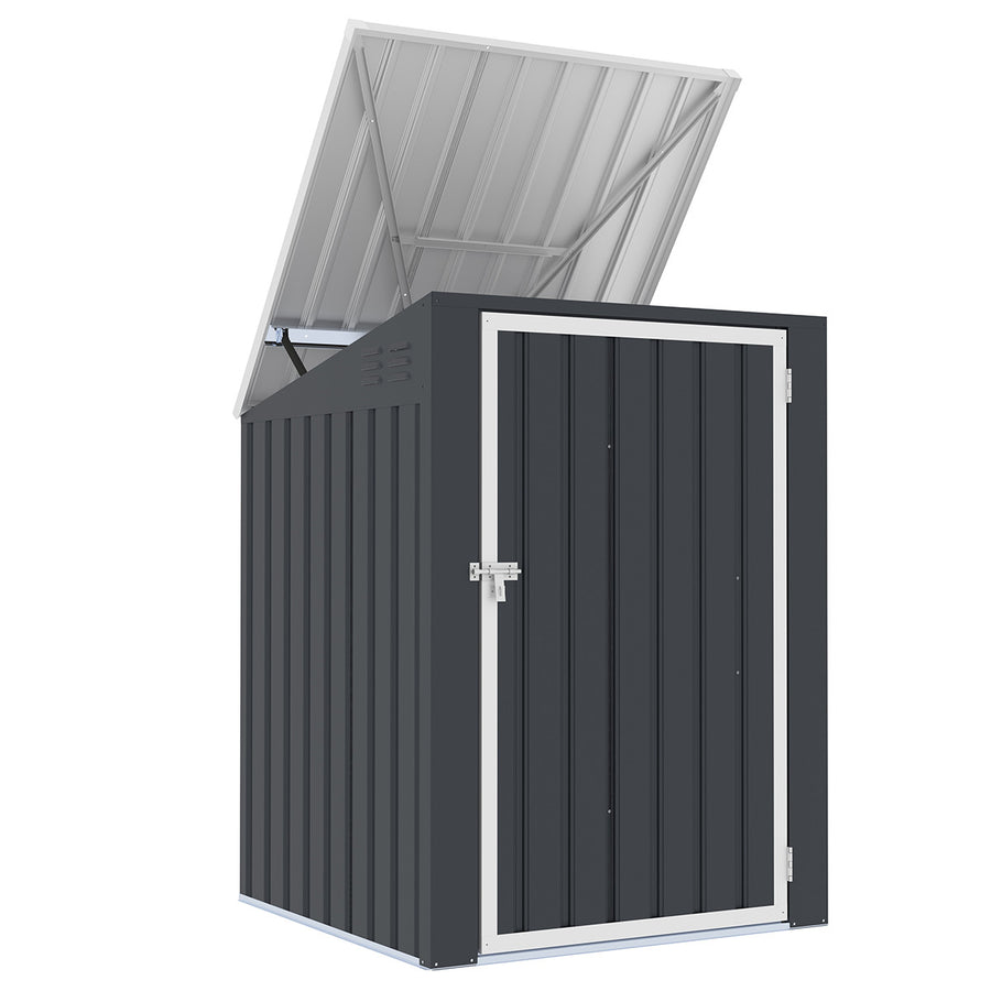 Sopskärm för 1 soptunna – 98 x 101 x 131 cm, stålplåt, 1,3 m³