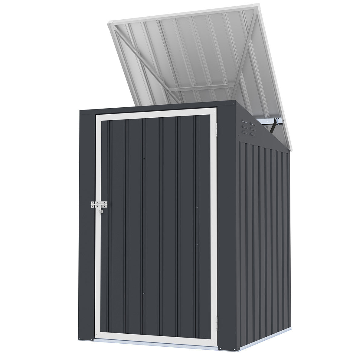 Sopskärm för 1 soptunna – 98 x 101 x 131 cm, stålplåt, 1,3 m³