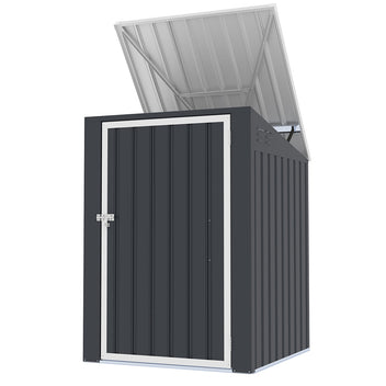 Sopskärm för 1 soptunna – 98 x 101 x 131 cm, stålplåt, 1,3 m³