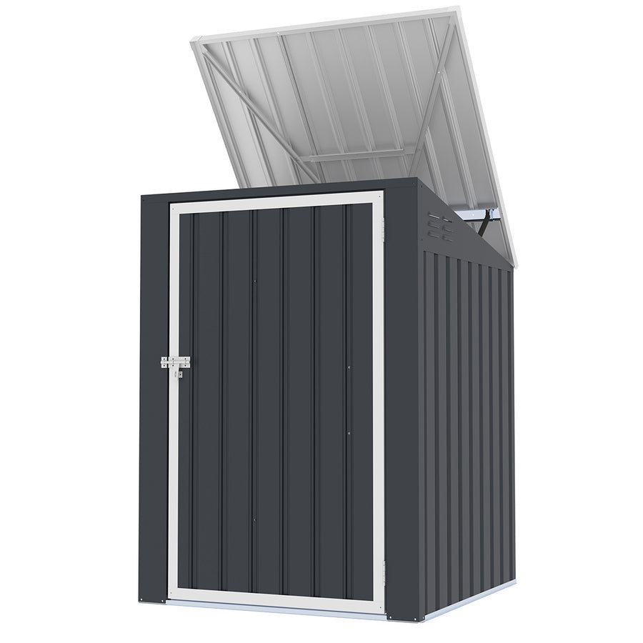 Sopskärm för 1 soptunna – 98 x 101 x 131 cm, stålplåt, 1,3 m³