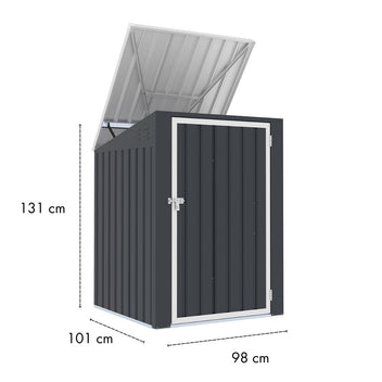 Sopskärm för 1 soptunna – 98 x 101 x 131 cm, stålplåt, 1,3 m³
